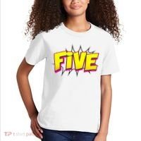 Five Text 5 Year Old Gift 5th Birthday Fifth Boy Kids T-Shirt thumb 2