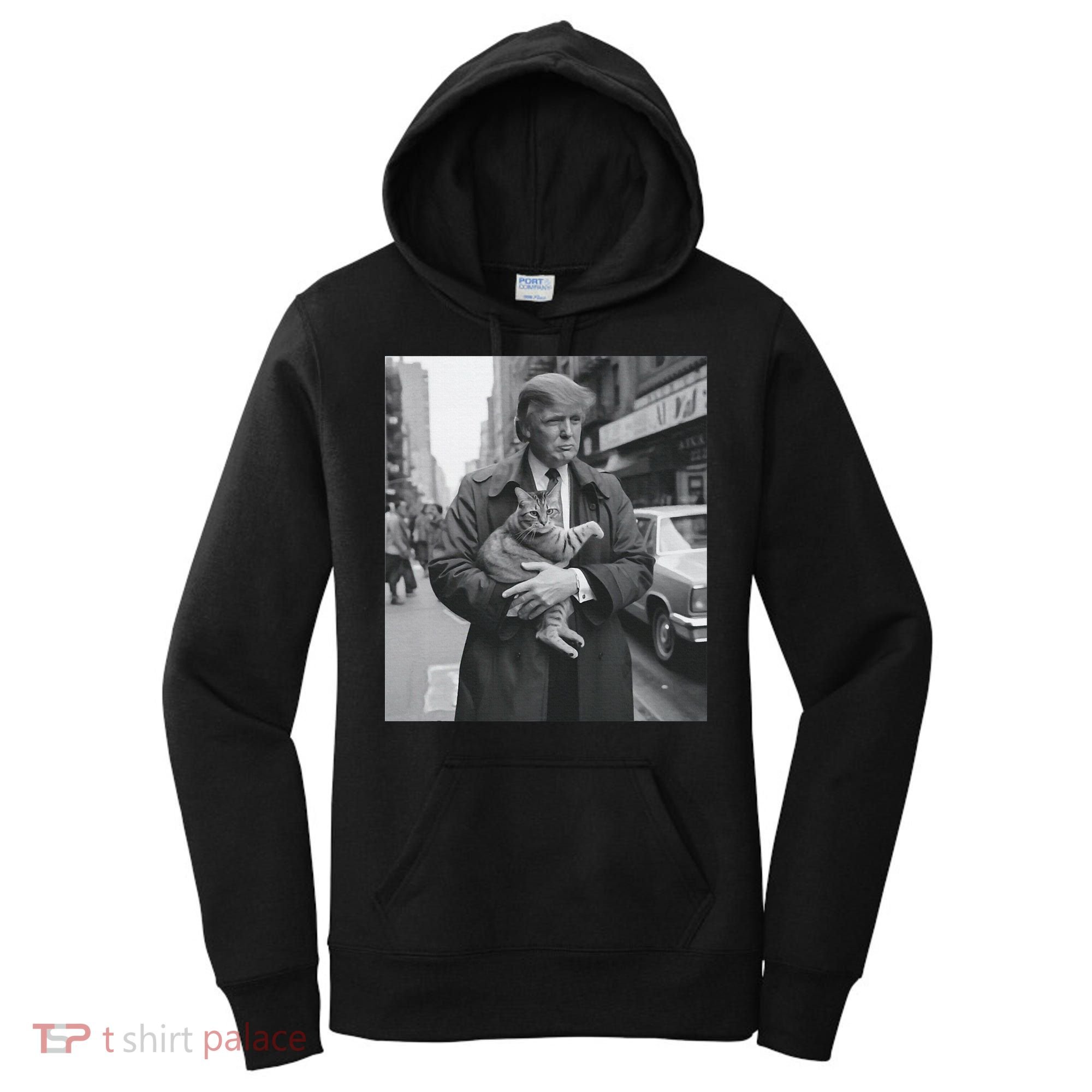 Funny Trump And Cat Funny Political  Women's Hoodie