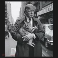 Funny Trump And Cat Funny Political  Ornament thumb 1