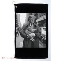 Funny Trump And Cat Funny Political  Golf Towel thumb 0