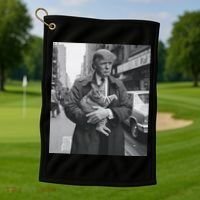 Funny Trump And Cat Funny Political  Golf Towel thumb 1