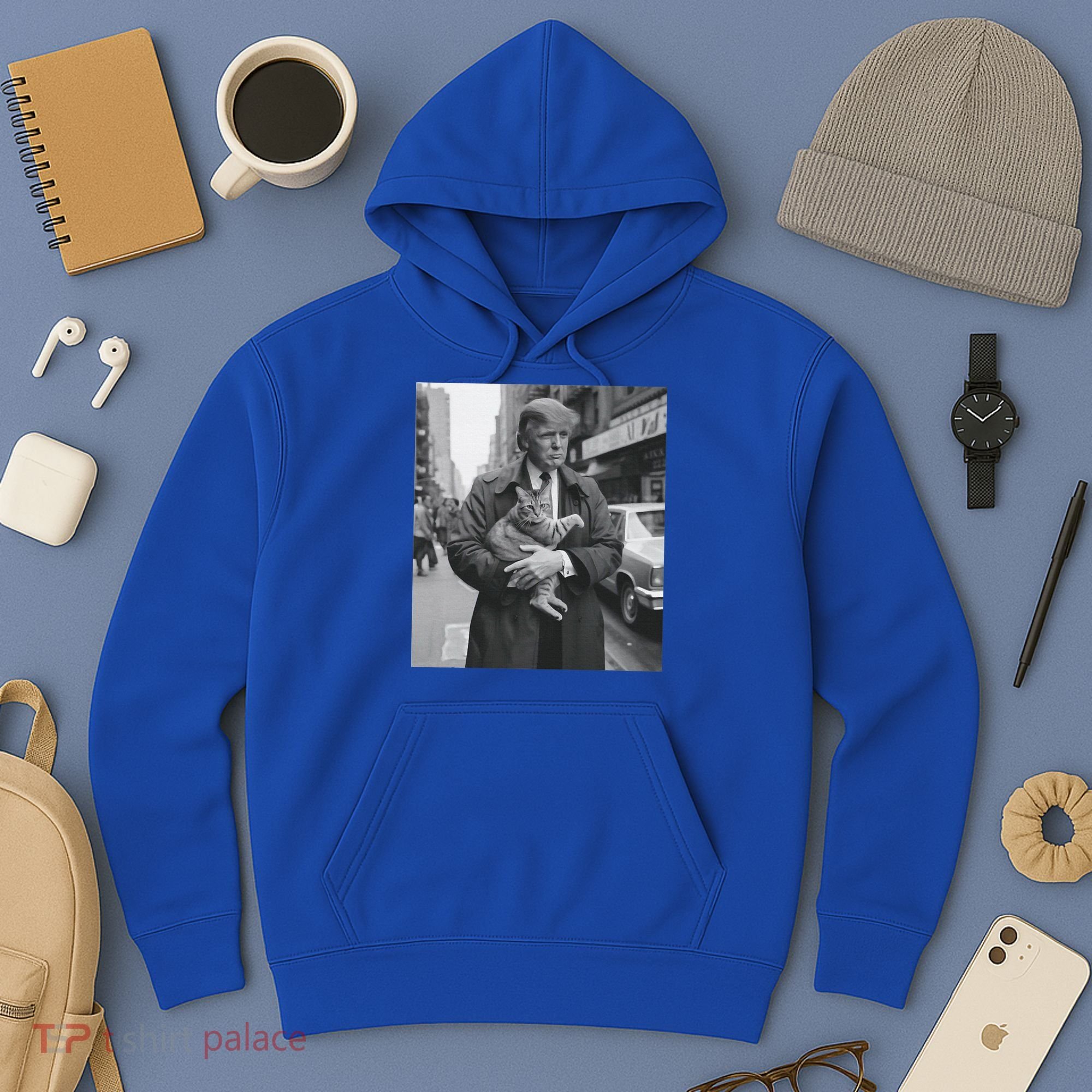 Funny Trump And Cat Funny Political  Hoodie