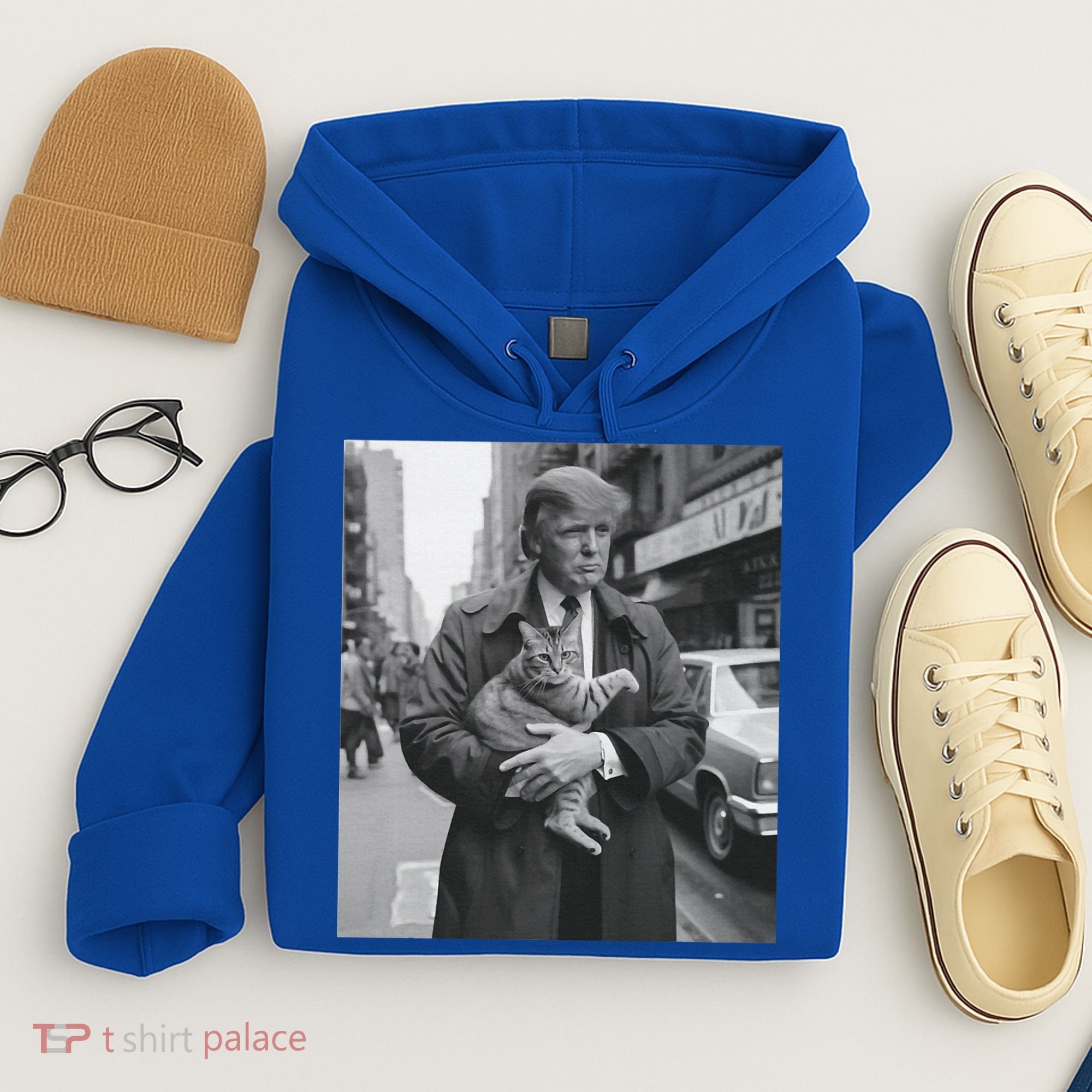 Funny Trump And Cat Funny Political  Hoodie