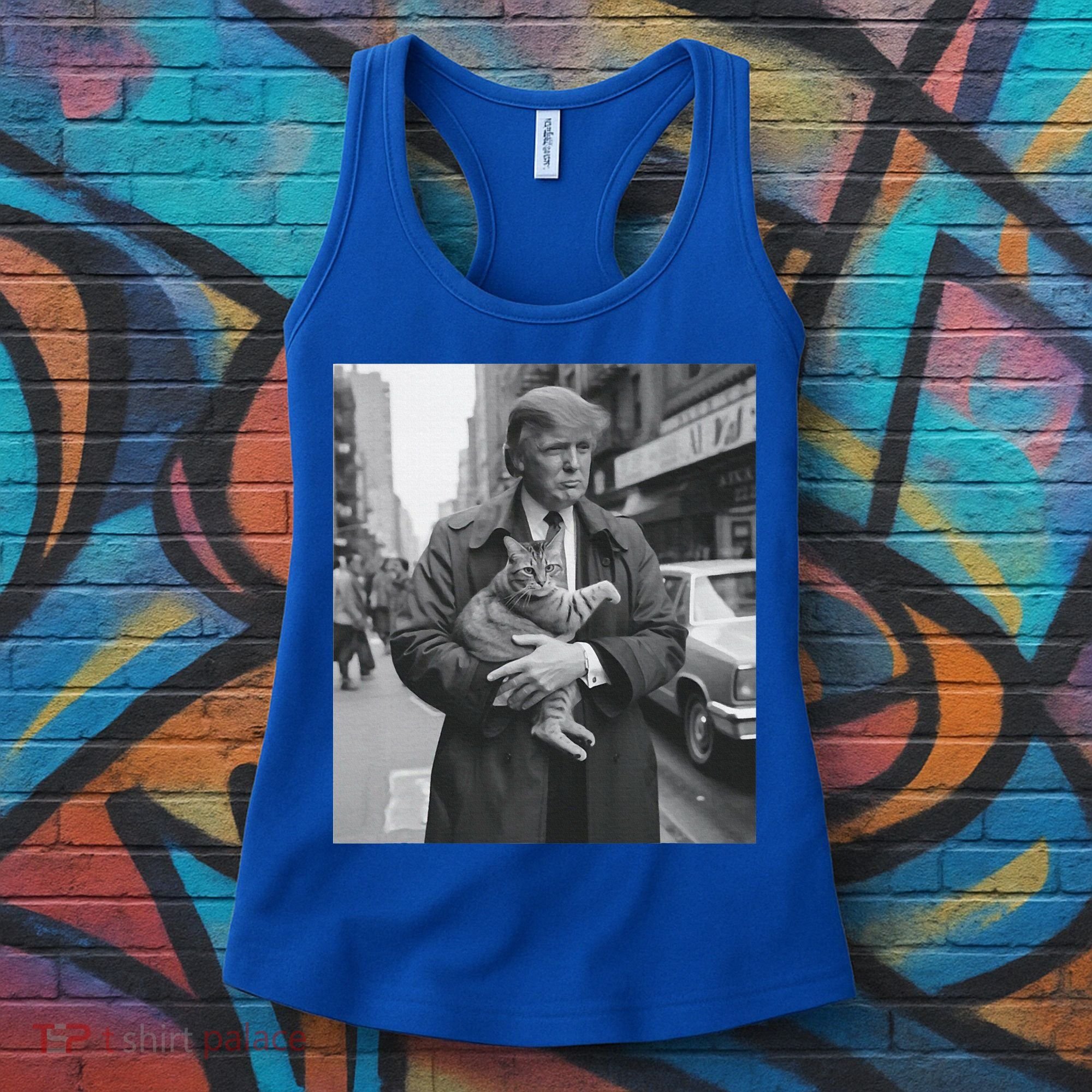 Funny Trump And Cat Funny Political  Women's Tank Top