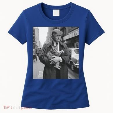 Funny Trump And Cat Funny Political  Women's T-Shirt