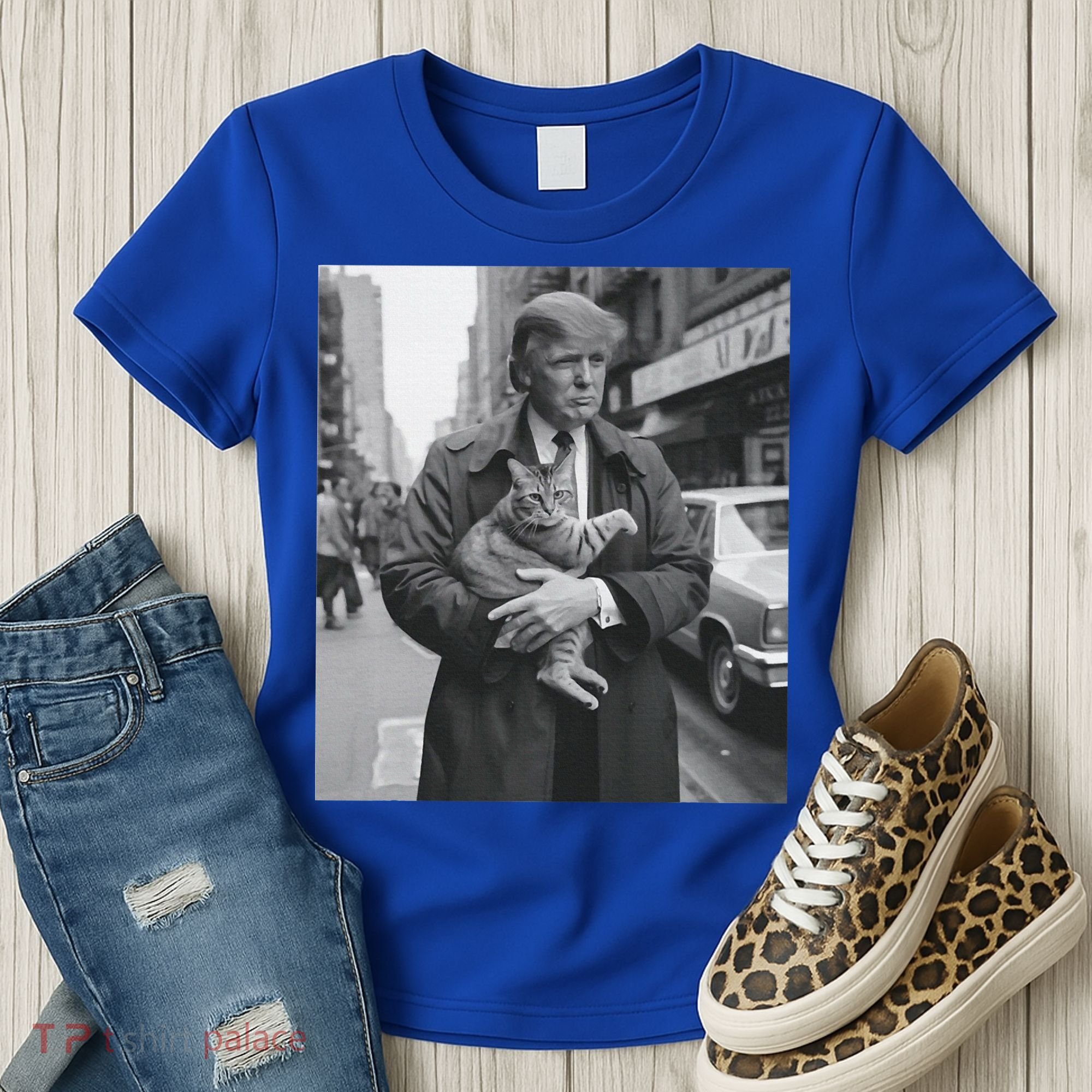 Funny Trump And Cat Funny Political  Women's T-Shirt