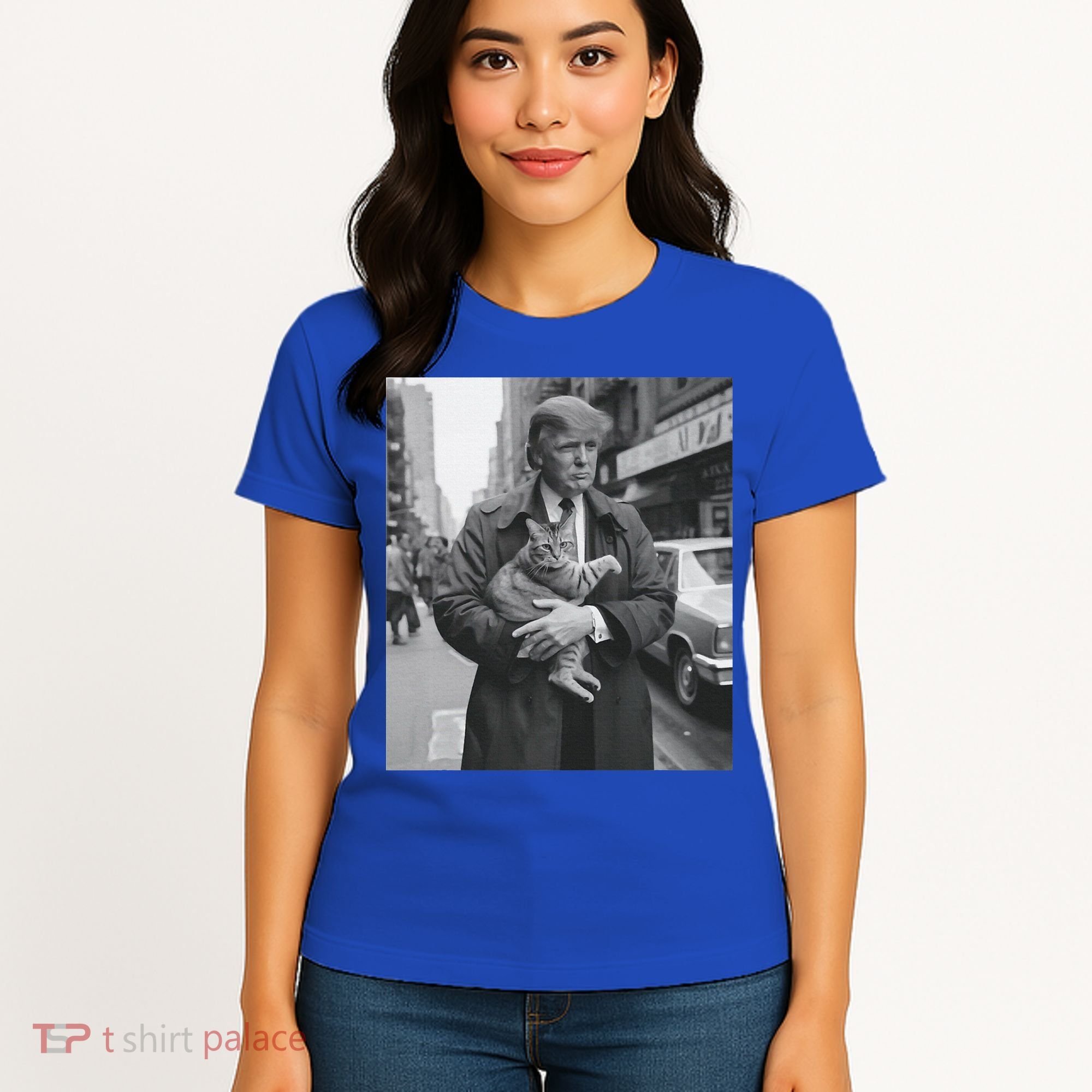 Funny Trump And Cat Funny Political  Women's T-Shirt