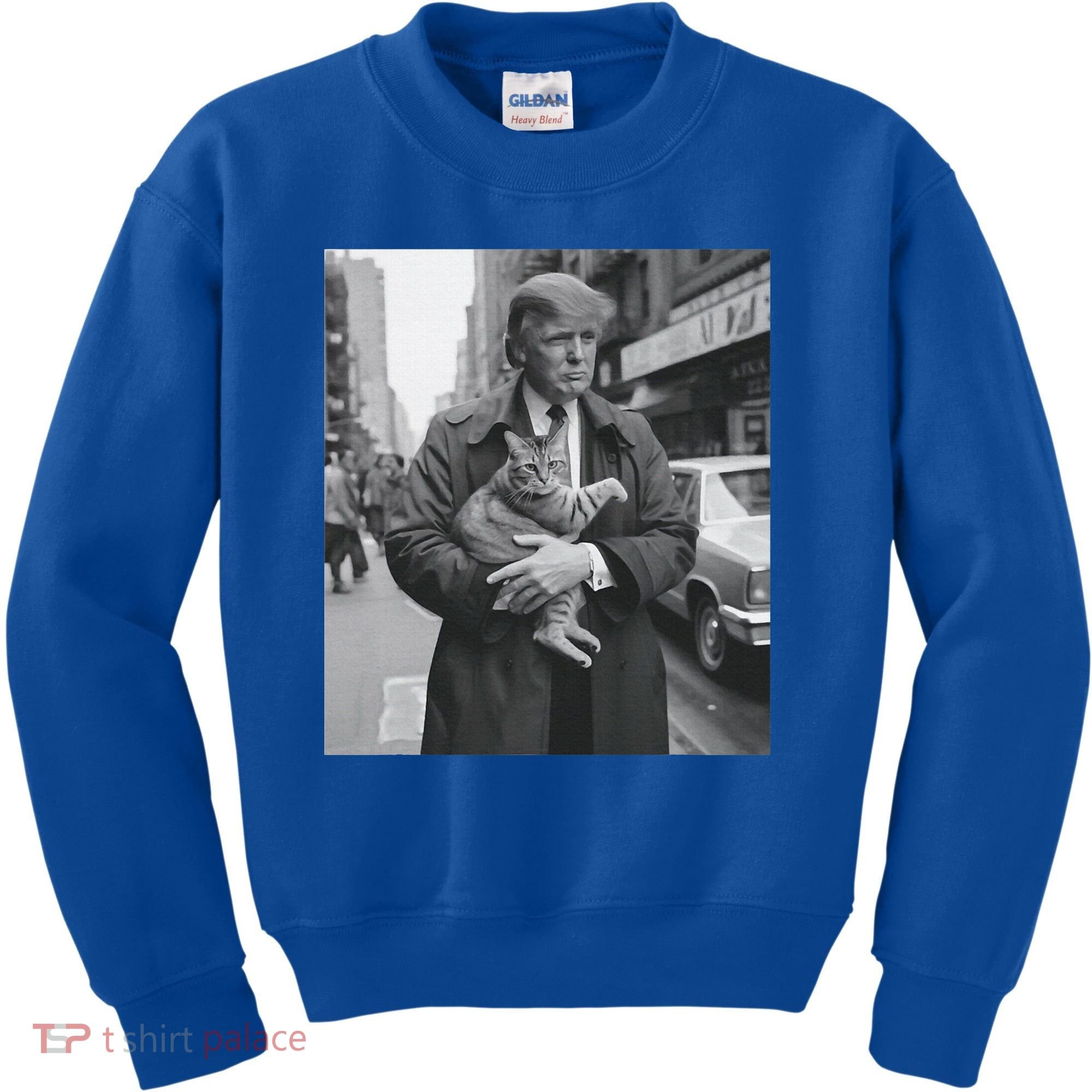Funny Trump And Cat Funny Political  Kids Sweatshirt