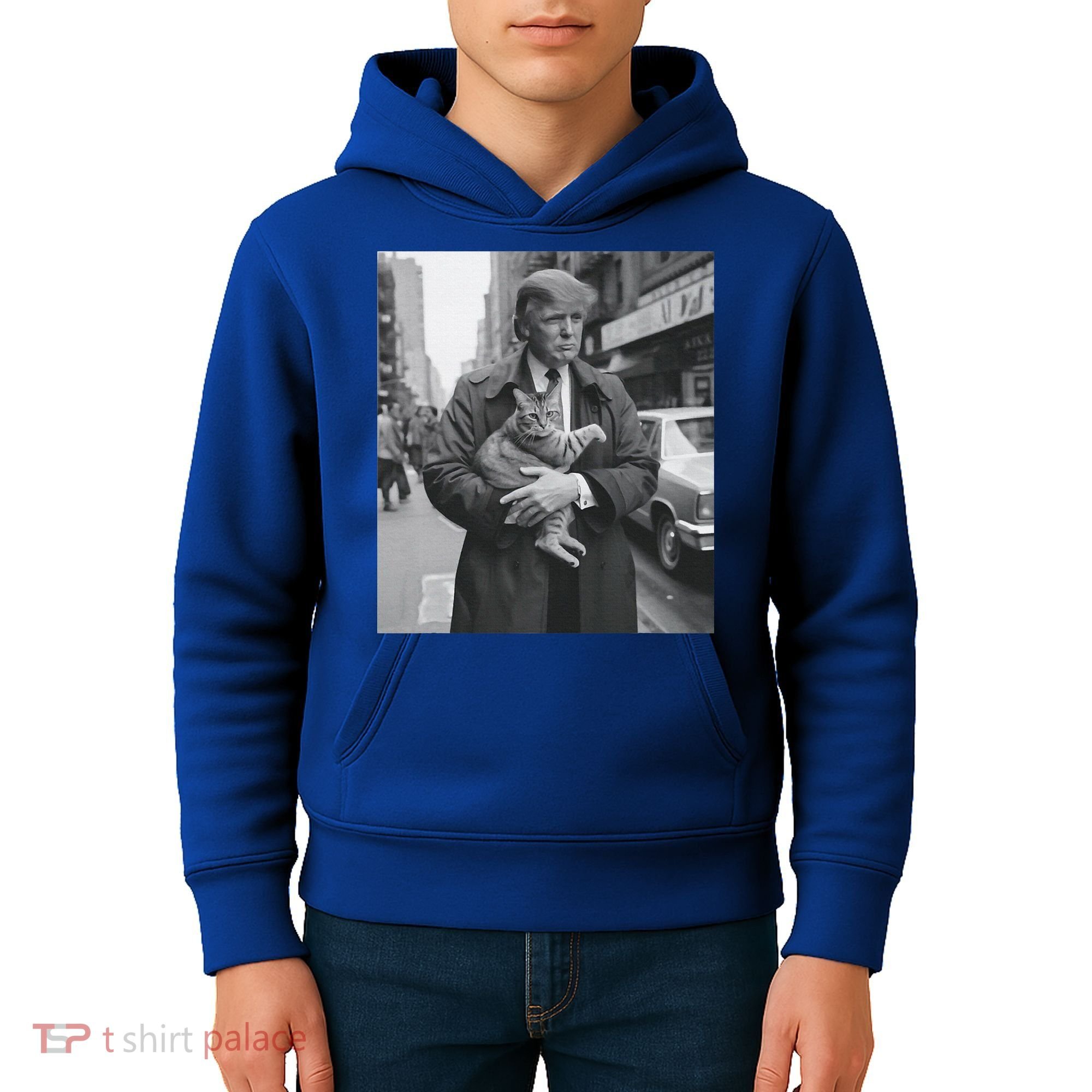 Funny Trump And Cat Funny Political  Kids Hoodie