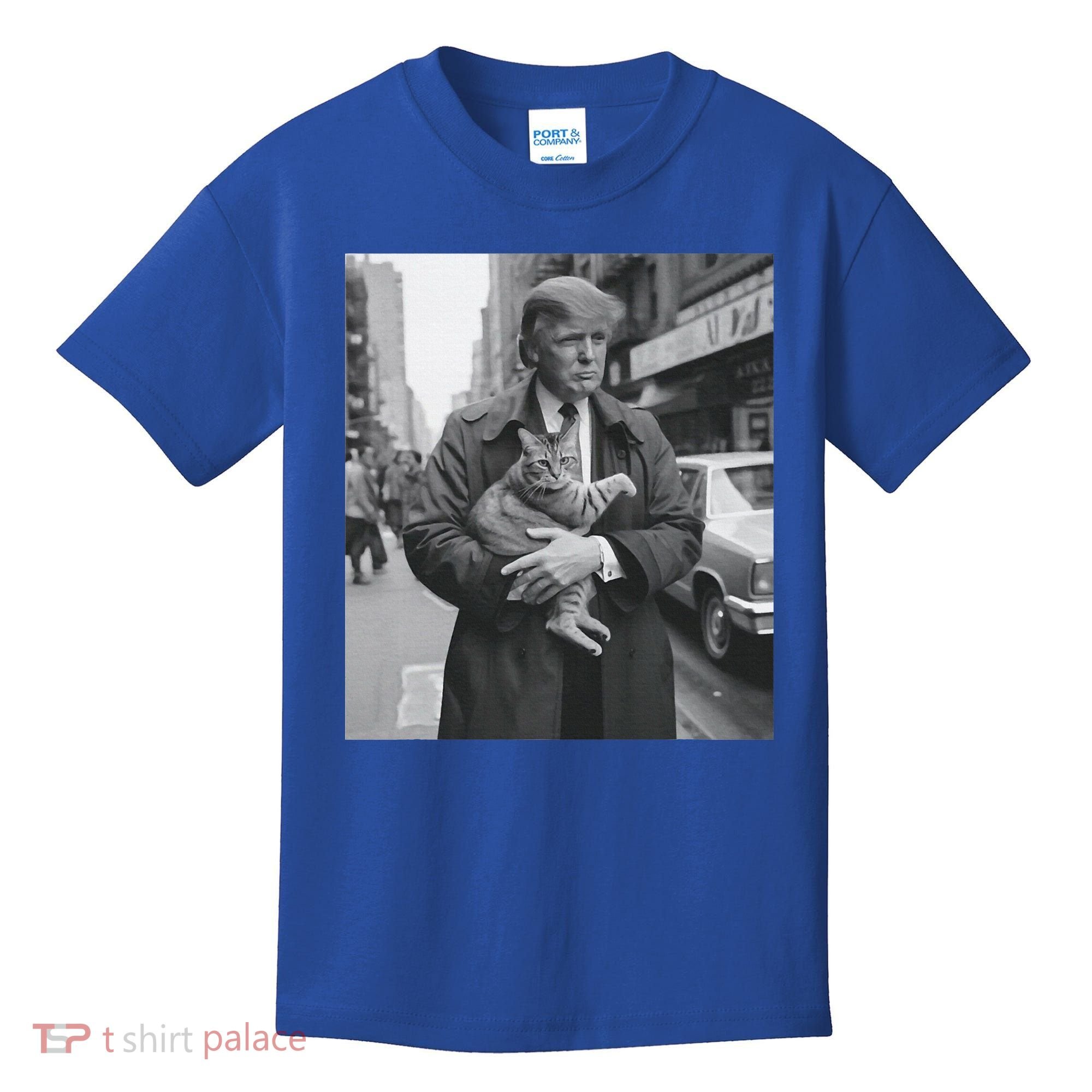 Funny Trump And Cat Funny Political  Kids T-Shirt
