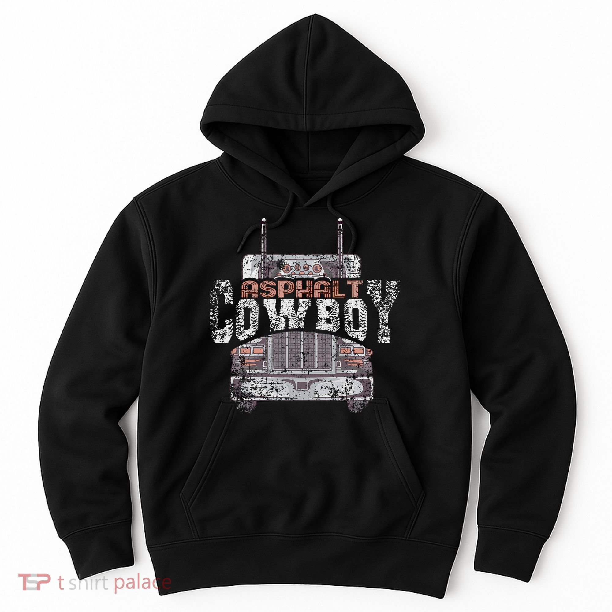 Funny Trucker Asphalt Cowboy Cool Truck Driver Hoodie