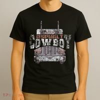 Funny Trucker Asphalt Cowboy Cool Truck Driver T-Shirt thumb 3