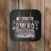 Funny Trucker Asphalt Cowboy Cool Truck Driver Coaster thumb 0