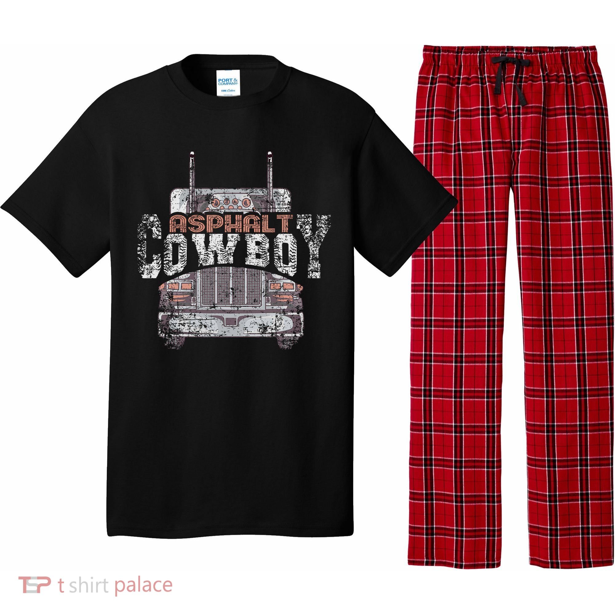 Funny Trucker Asphalt Cowboy Cool Truck Driver Pajama Set