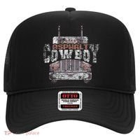 Funny Trucker Asphalt Cowboy Cool Truck Driver Hat thumb 0