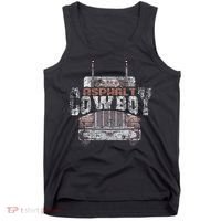 Funny Trucker Asphalt Cowboy Cool Truck Driver Tank Top thumb 0