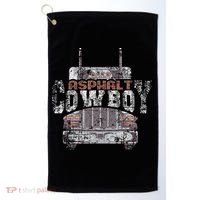Funny Trucker Asphalt Cowboy Cool Truck Driver Golf Towel thumb 0