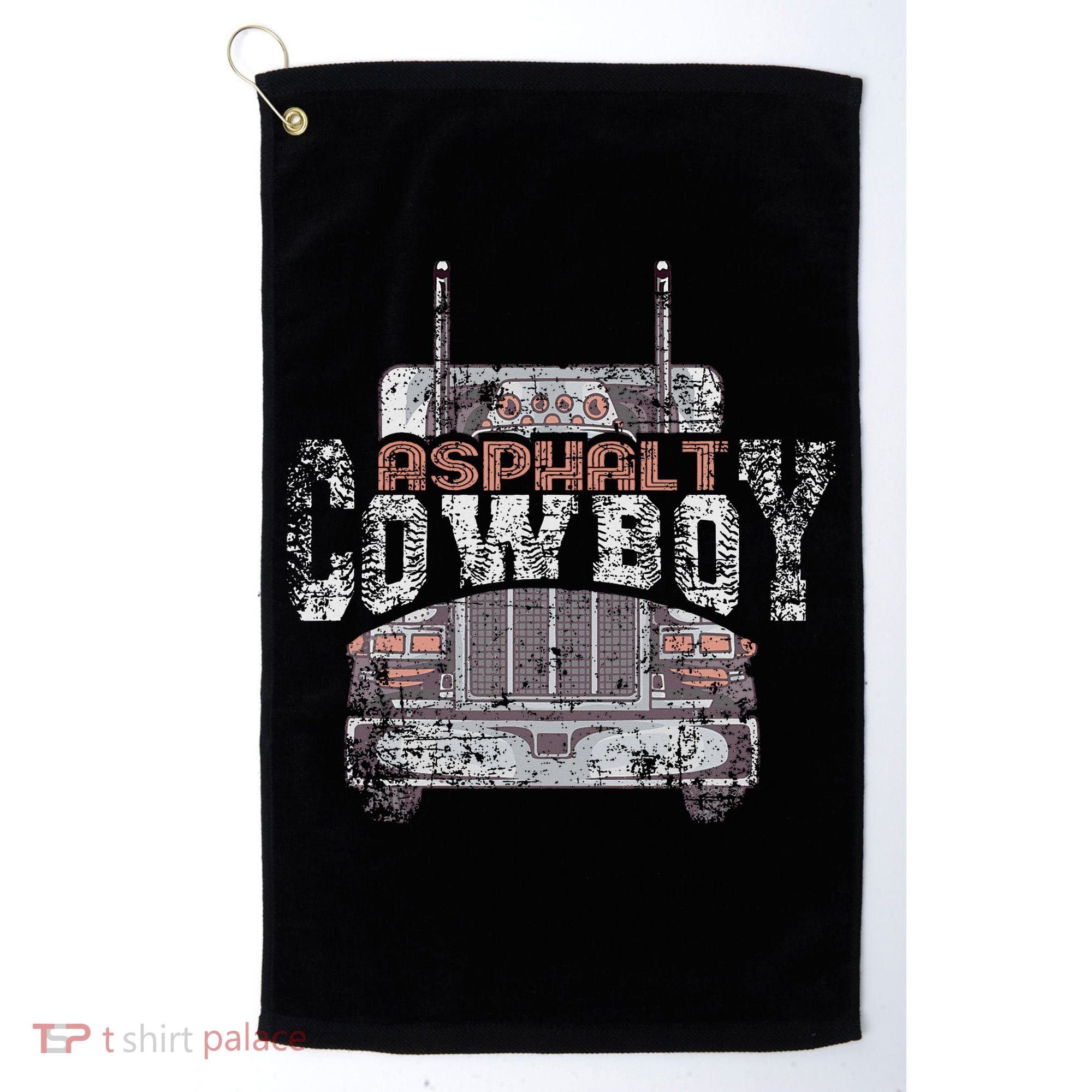 Funny Trucker Asphalt Cowboy Cool Truck Driver Golf Towel