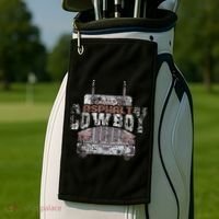 Funny Trucker Asphalt Cowboy Cool Truck Driver Golf Towel thumb 2