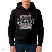 Funny Trucker Asphalt Cowboy Cool Truck Driver Kids Hoodie thumb 4