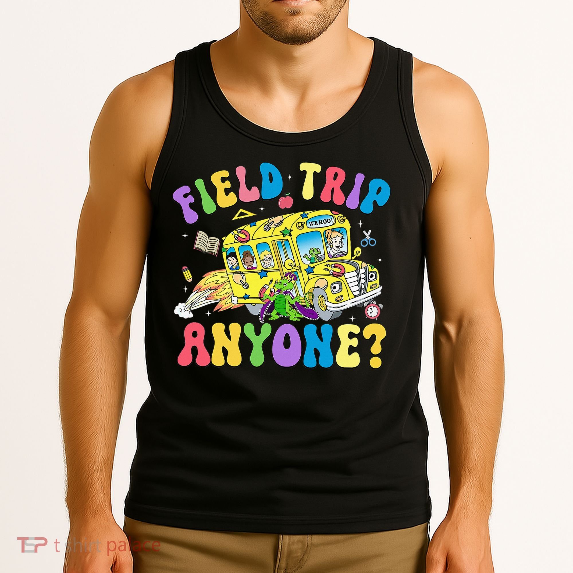 Field Trip Anyone Field Day Let The Games Begin School Bus Tank Top