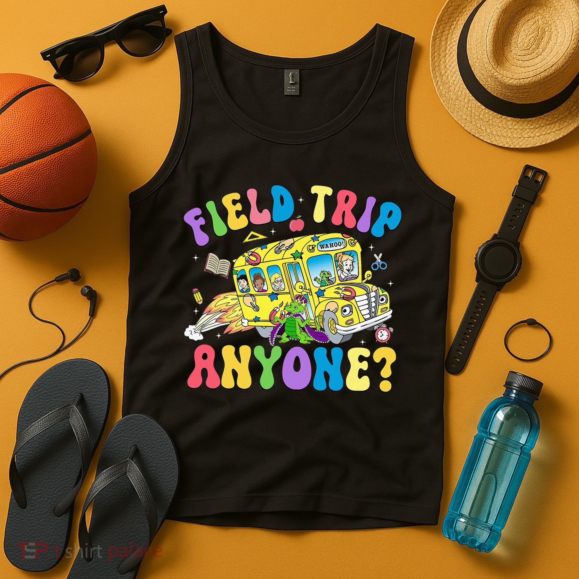 Field Trip Anyone Field Day Let The Games Begin School Bus Tank Top