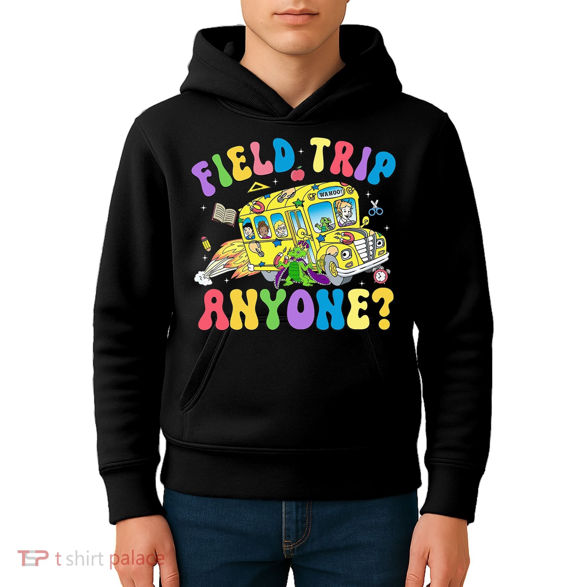 Field Trip Anyone Field Day Let The Games Begin School Bus Kids Hoodie