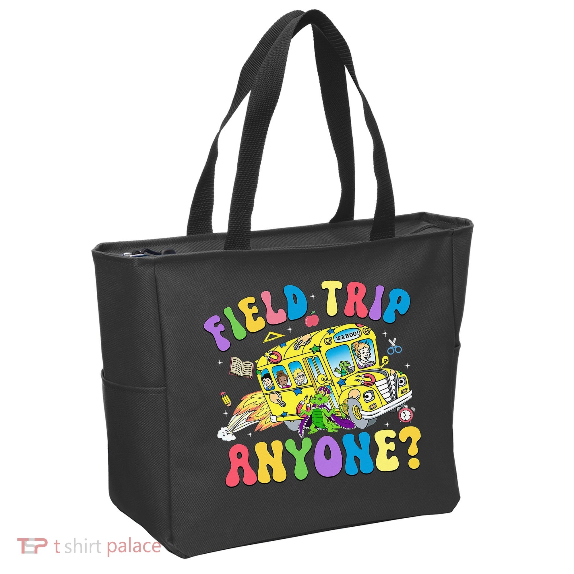 Field Trip Anyone Field Day Let The Games Begin School Bus Tote Bag