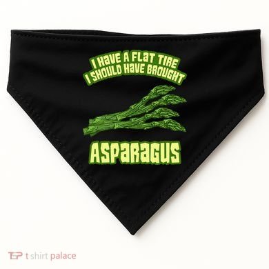 Flat Tire Asparagus Vegan Vegetarian Vegetables Funny USA-Made Doggie Bandana