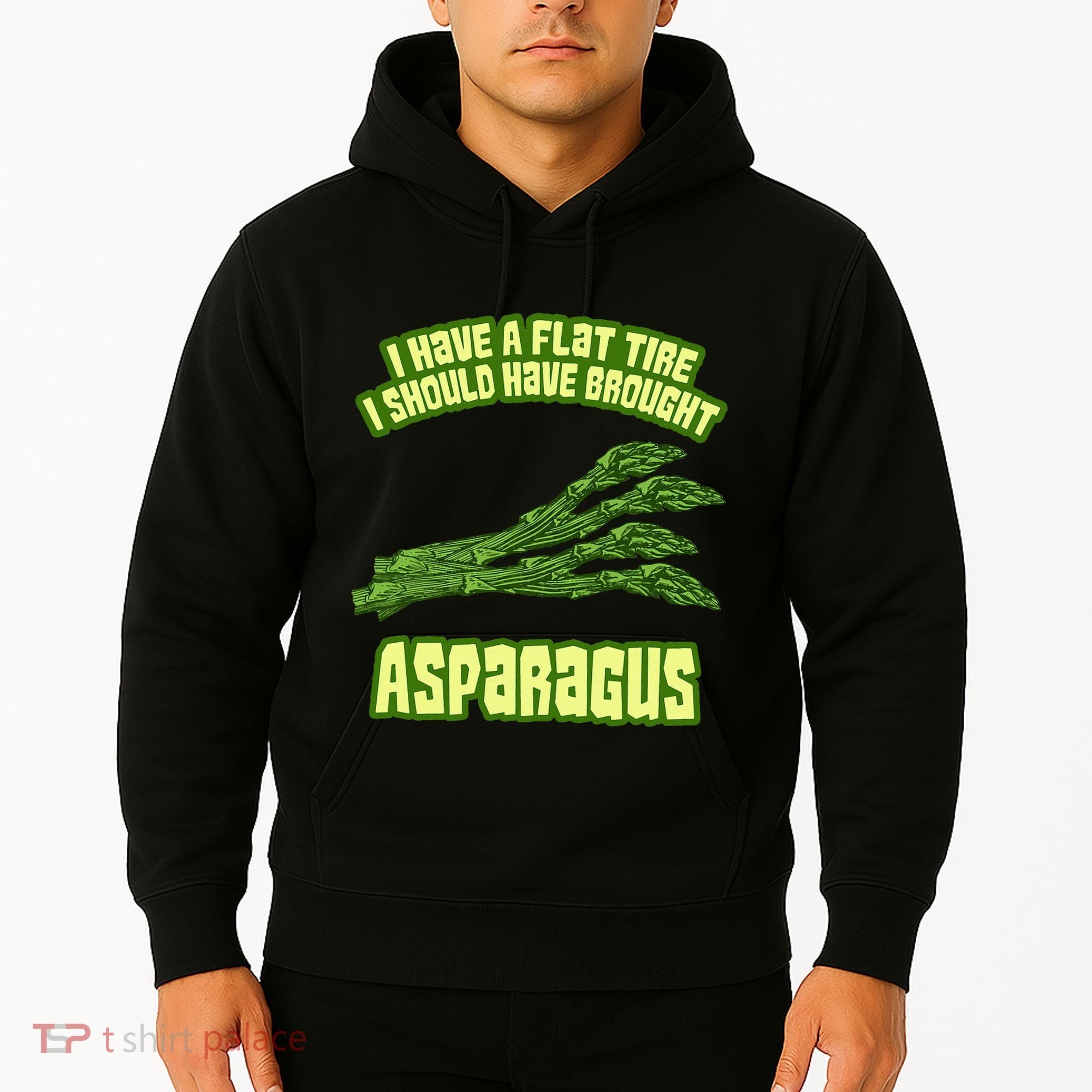 Flat Tire Asparagus Vegan Vegetarian Vegetables Funny Hoodie
