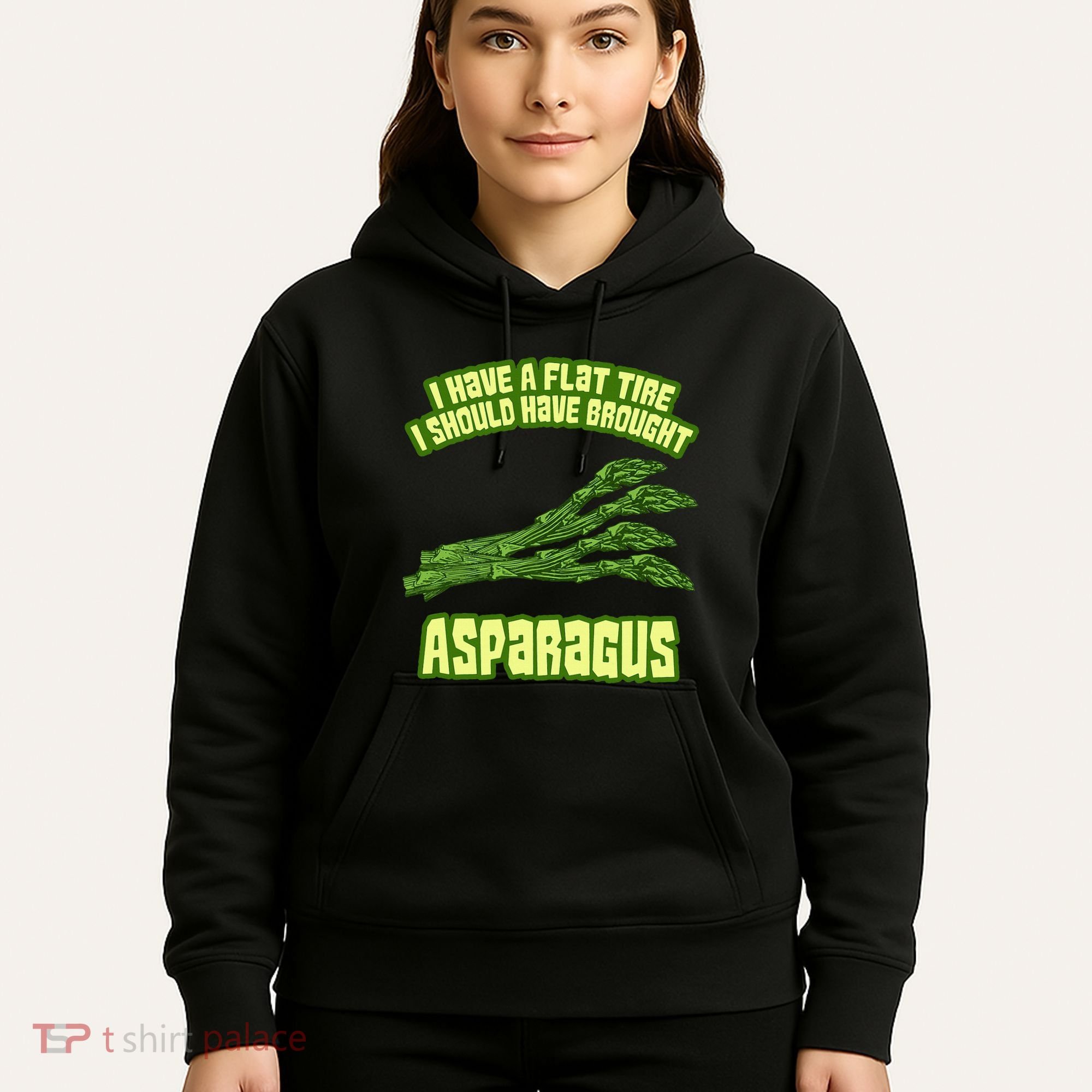 Flat Tire Asparagus Vegan Vegetarian Vegetables Funny Hoodie