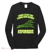 Flat Tire Asparagus Vegan Vegetarian Vegetables Funny Long Sleeve Shirt thumb 0