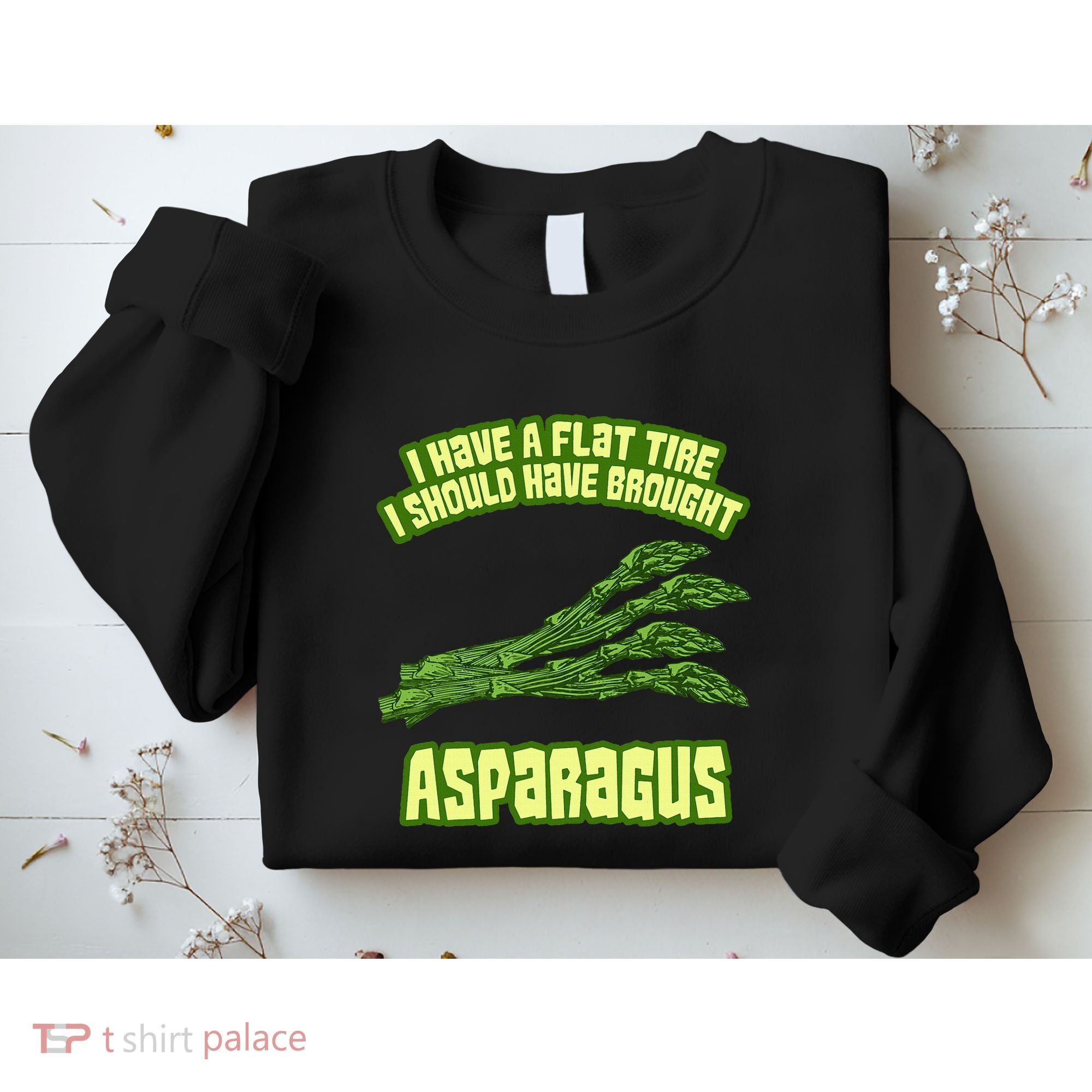 Flat Tire Asparagus Vegan Vegetarian Vegetables Funny Sweatshirt