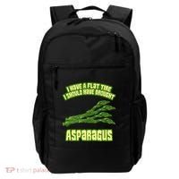Flat Tire Asparagus Vegan Vegetarian Vegetables Funny Backpack thumb 0