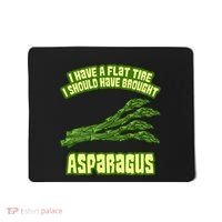 Flat Tire Asparagus Vegan Vegetarian Vegetables Funny Mousepad thumb 0
