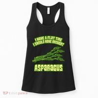 Flat Tire Asparagus Vegan Vegetarian Vegetables Funny Women's Tank Top thumb 0