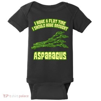 Flat Tire Asparagus Vegan Vegetarian Vegetables Funny Baby Bodysuit
