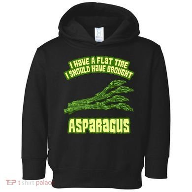 Flat Tire Asparagus Vegan Vegetarian Vegetables Funny Toddler Hoodie