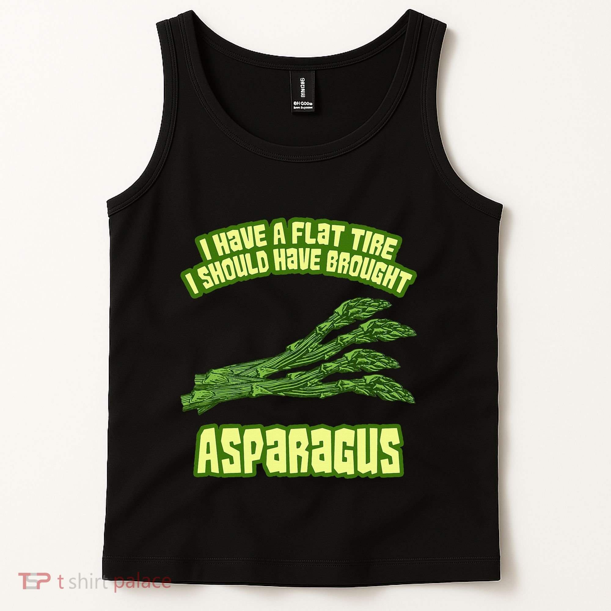 Flat Tire Asparagus Vegan Vegetarian Vegetables Funny Tank Top