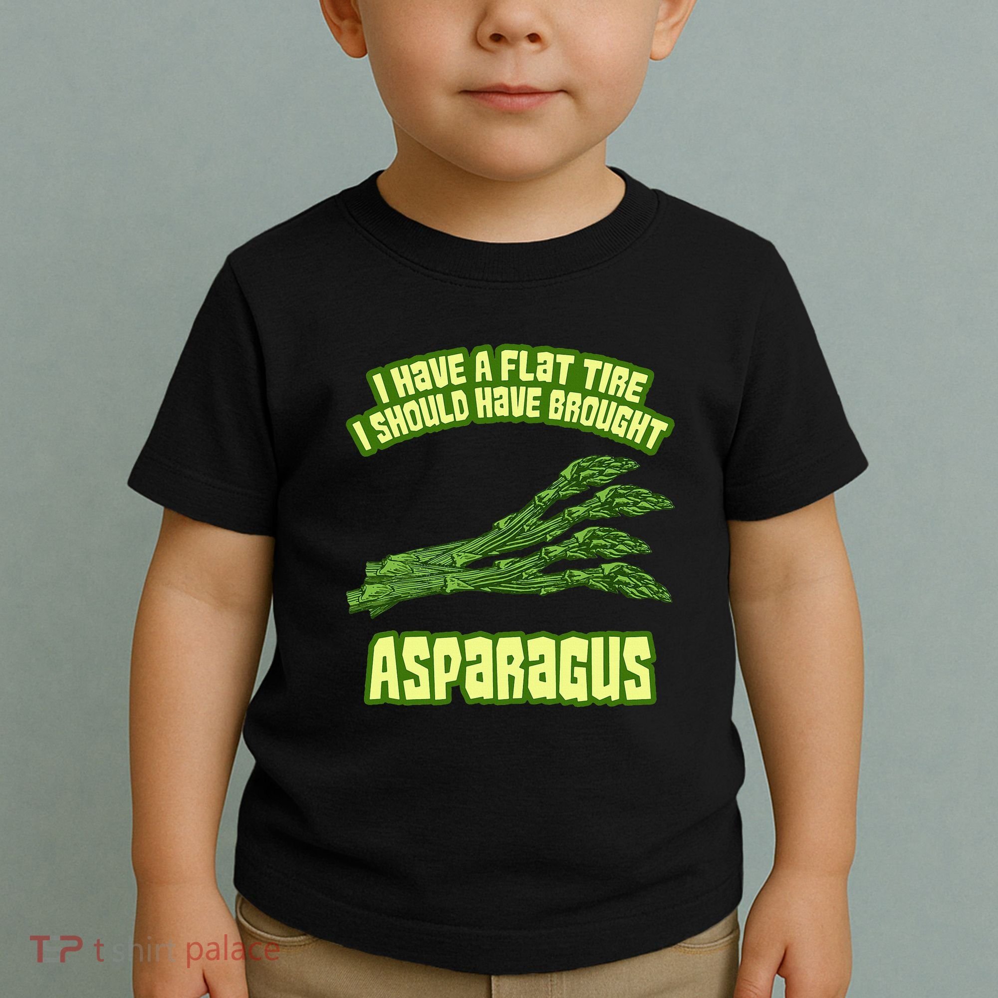 Flat Tire Asparagus Vegan Vegetarian Vegetables Funny Toddler T-Shirt