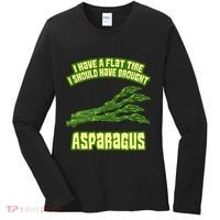Flat Tire Asparagus Vegan Vegetarian Vegetables Funny Women's Long Sleeve Shirt thumb 0