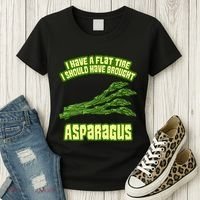 Flat Tire Asparagus Vegan Vegetarian Vegetables Funny Women's T-Shirt thumb 3