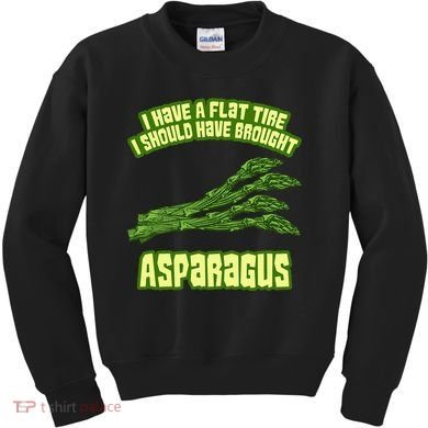 Flat Tire Asparagus Vegan Vegetarian Vegetables Funny Kids Sweatshirt