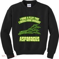 Flat Tire Asparagus Vegan Vegetarian Vegetables Funny Kids Sweatshirt thumb 0