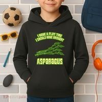 Flat Tire Asparagus Vegan Vegetarian Vegetables Funny Kids Hoodie thumb 2