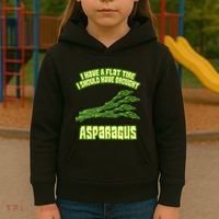 Flat Tire Asparagus Vegan Vegetarian Vegetables Funny Kids Hoodie thumb 3