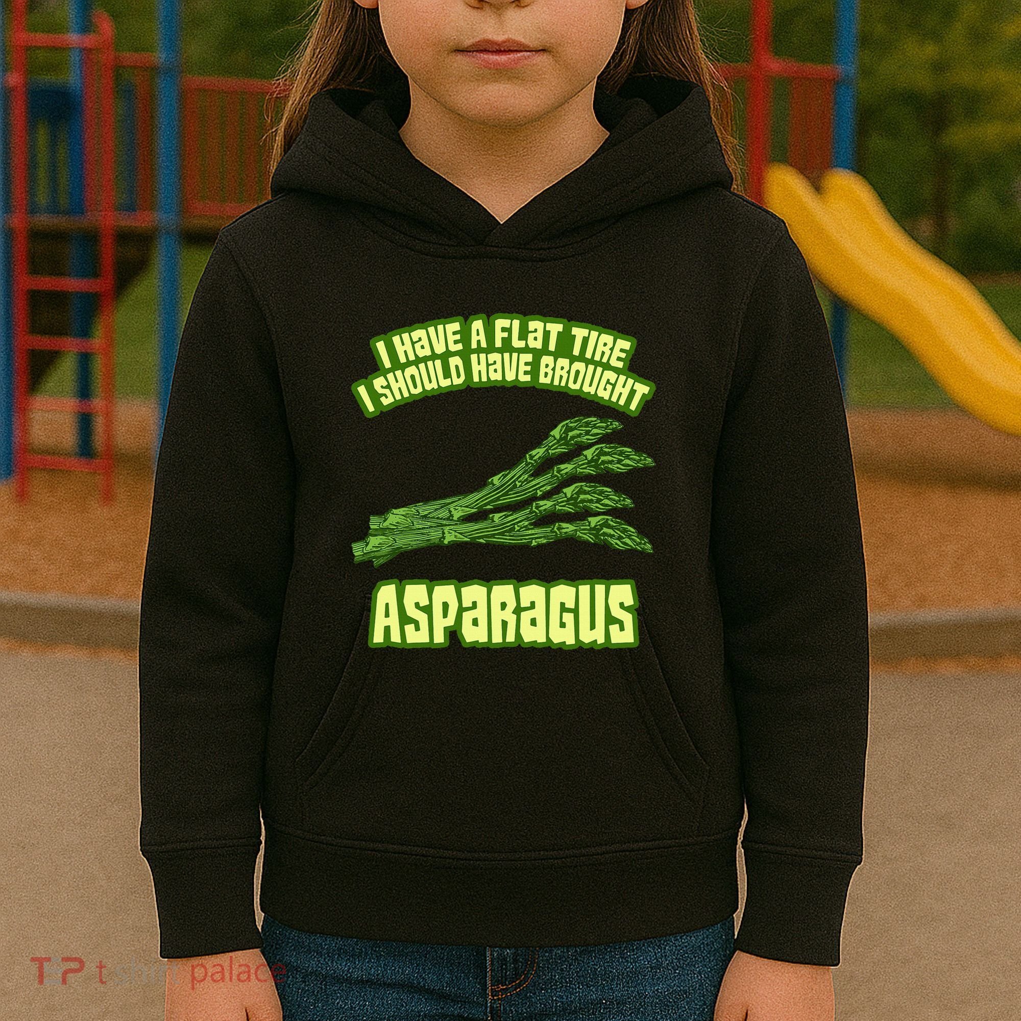 Flat Tire Asparagus Vegan Vegetarian Vegetables Funny Kids Hoodie
