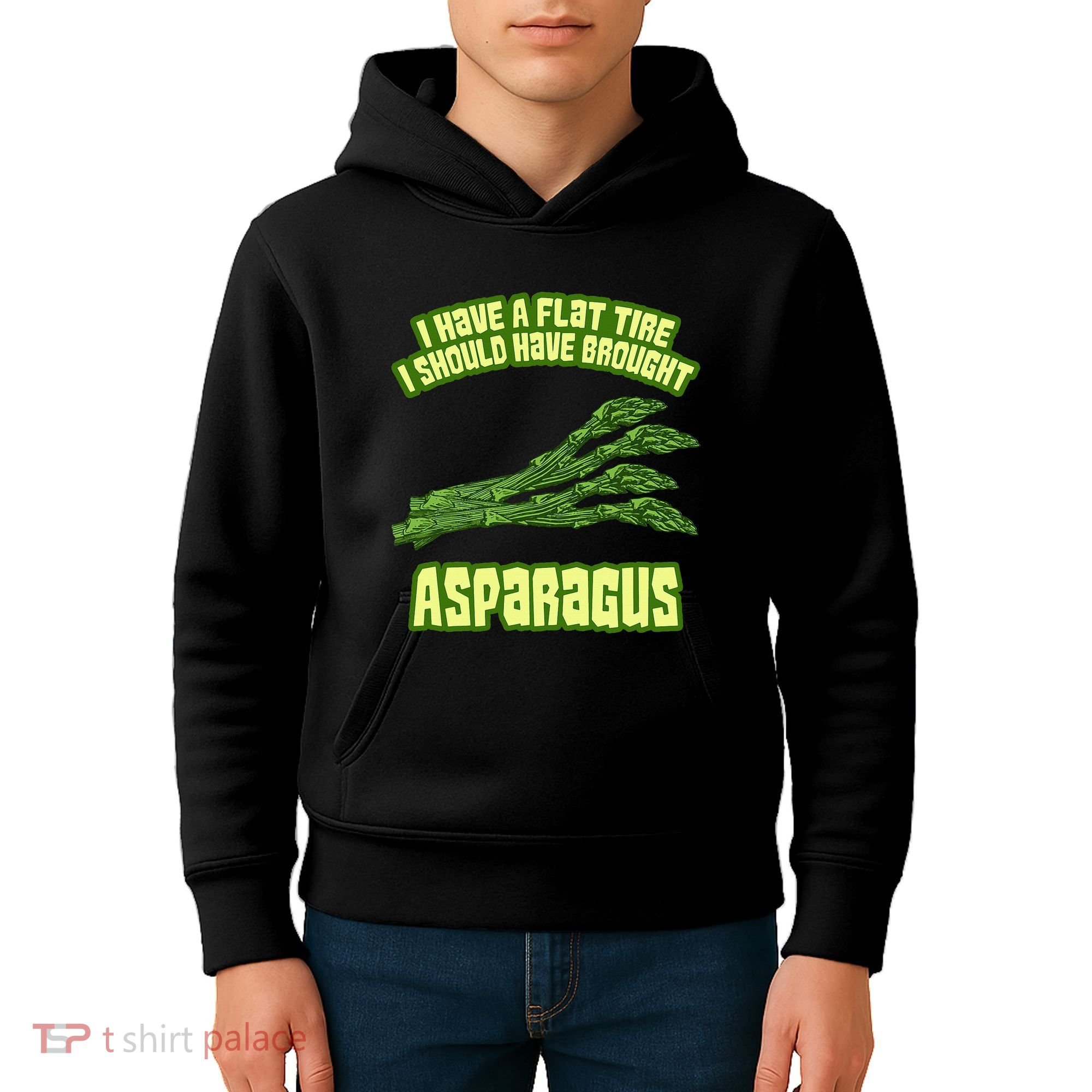 Flat Tire Asparagus Vegan Vegetarian Vegetables Funny Kids Hoodie