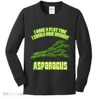 Flat Tire Asparagus Vegan Vegetarian Vegetables Funny Kids Long Sleeve Shirt thumb 0