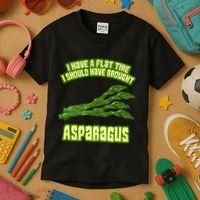Flat Tire Asparagus Vegan Vegetarian Vegetables Funny Kids T-Shirt thumb 3